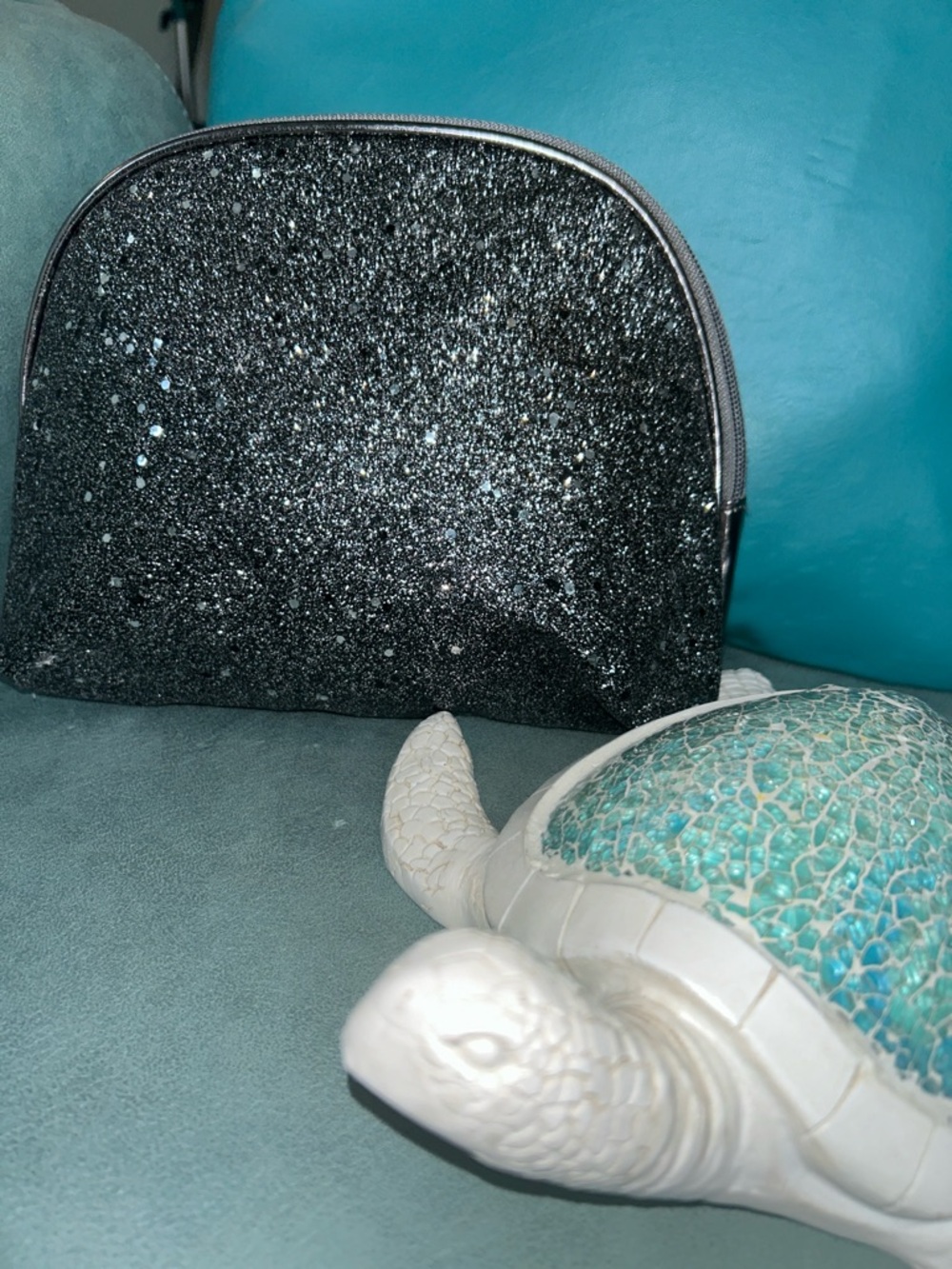 Silver Sparkle Cosmetic Pouch - Women Bags
